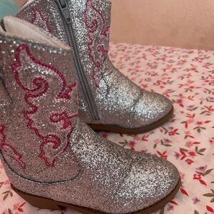 Sparkly Silver Kids Boots